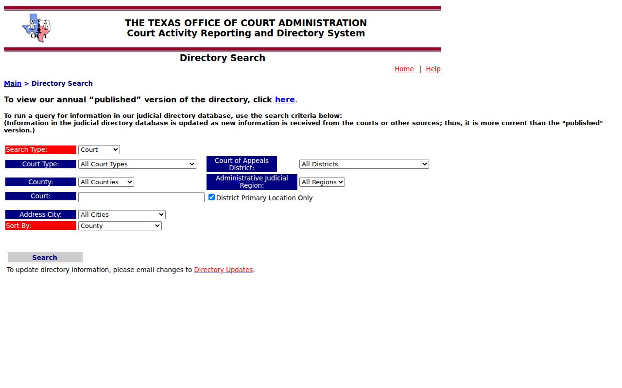 Harrison County civil court docket directory fields