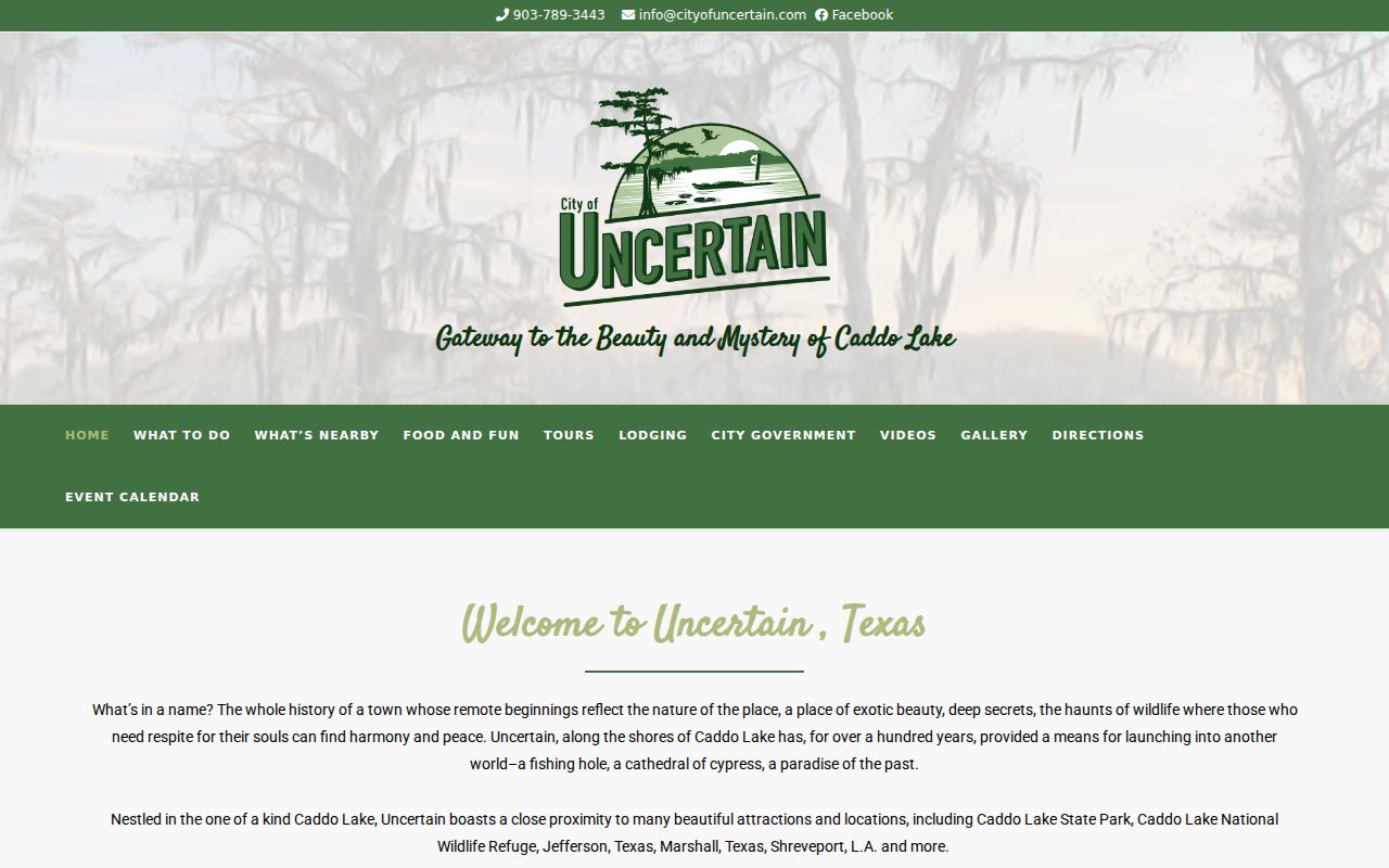 Official City of Uncertain contact page